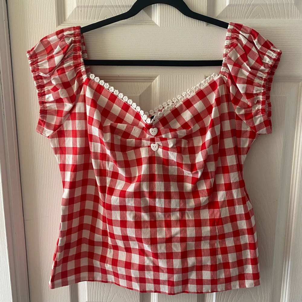 NWT Gingham Collectif Top